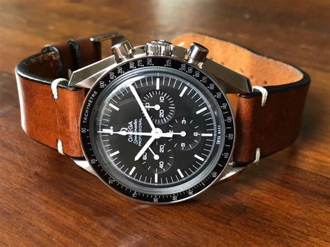 watch band for omega speedmaster|omega speedmaster with leather strap.